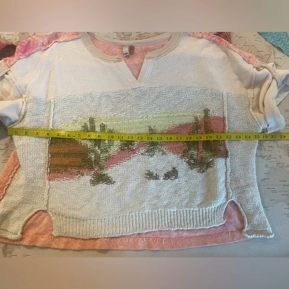 Anthropologie Pilcro Desert Intarsia Sweater Tee Size Medium - Picture 10 of 11